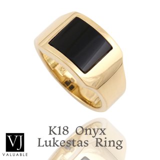 リング・指輪 メンズOK フクロウ K18 オニキス