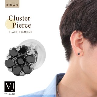 K18 ホワイトゴールド ブラックダイヤモンド 「Black Cluster 