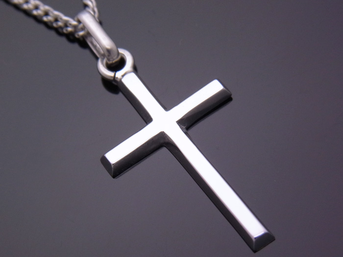 未使用 18金 k18 ネックレス ホワイトゴールド クロス 十字架-